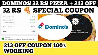 dominos 32 rs pizza  213 off  dominos coupon code today [upl. by Zug995]