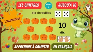 AUTOMNE  Leçon  Apprendre les chiffres et à compter en français jusquà 10 Niveau 2 avec Ali [upl. by Hennebery]