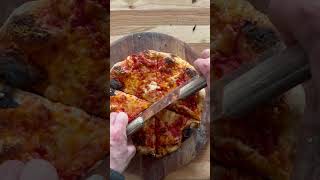 Slicing a homemade cheese pizza [upl. by Haikezeh322]