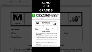 ASMO Grade 8 2014 ASIAN SCIENCE AND MATH OLYMPIAD [upl. by Dhumma]