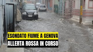 MALTEMPO IN ITALIA ALLERTA ROSSA IN LIGURIA E LOMBARDIA ALLAGAMENTI ED EVACUAZIONI A GENOVA [upl. by Waxler]