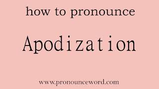 Apodization How to pronounce Apodization in english correctStart with A Learn from me [upl. by Lipski902]