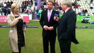 Ageas Bowl Chairman officially presents the Shane Warne sta [upl. by Niletac]