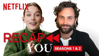 Penn Badgley and Victoria Pedretti Recap YOU S1 and S2  Netflix [upl. by Patrizia704]