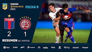 TorneoBinance 2023  Fecha 9  resumen de Tigre  Lanús [upl. by Fidela]