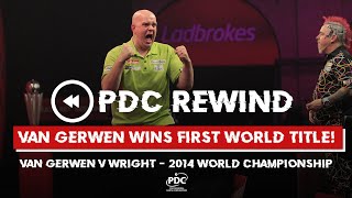 MVGs FIRST WORLD TITLE Van Gerwen v Wright  2014 World Championship Final [upl. by Yajiv244]