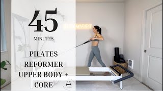 Pilates Reformer  Intermediate  Upper Body  Core [upl. by Ahtibbat]