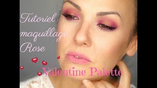 PInk makeup tutoriel  Tuto avec la Valentine Palette subtitled [upl. by Fablan234]