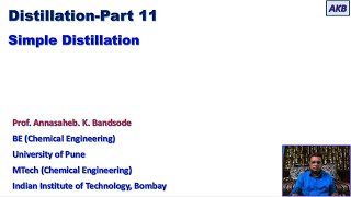 Distillation Part 11 Simple Distillation [upl. by Winzler]