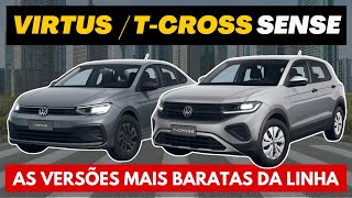 OS MAIS BARATOS DA LINHA  Virtus Sense e TCross Sense  Conheça [upl. by Noived]