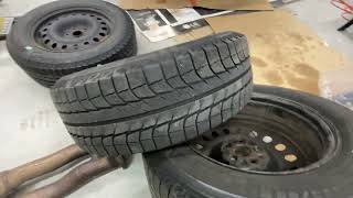 Winter tires 4 Michelin Xice 22565R17 on steel rims for 2015 Subaru Outback for sale [upl. by Rakabuba]