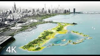 Walking through Northerly Island  Chicago IL USA Relaxing Walking Tour [upl. by Adyl]