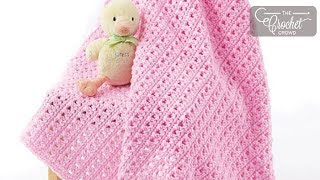 How to Crochet Beginner One Skein Baby Blanket [upl. by Ociram]