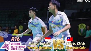 Rahmat HidayatYeremia Rambitan vs Chiu Hsiang ChiehShao Hua Chiu  R16 Taipe Open 2024 [upl. by Bonucci]