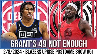 Portland Trail Blazers vs Detroit Pistons Recap  Blazers Uprise Postgame Show [upl. by Narod]