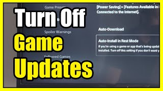 How to Turn OFF Game Updates amp Auto Installs on PS5 Console Fast Tutorial [upl. by Arrol]