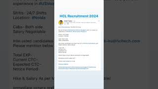 HCL Recruitment 2024  HCL Jobs  CorporateWala  Ankit Yadav [upl. by Locke]