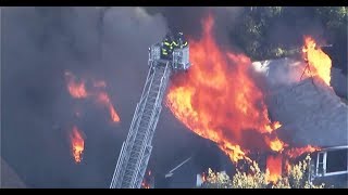 Live Gas explosions and fires in homes in Lawrence North Andover and Andover [upl. by Pigeon]