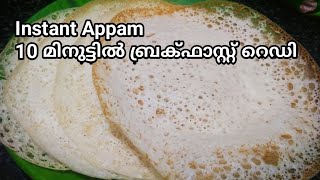 സോഫ്റ്റ് പാലപ്പം വെറും 10 മിനിറ്റിൽ  Appam with rice flour  Instant Appam recipe in Malayalam [upl. by Temirf]