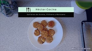 Galletas de Avena Plátano y Manzana  Snacks [upl. by Sitnik397]