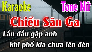 Chiều Sân Ga Karaoke Tone Nữ Karaoke Lâm Organ  Beat Mới [upl. by Wynny]