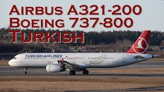 Turkish Airlines A321 amp 737800 TakeOff from Arlanda [upl. by Basilius]