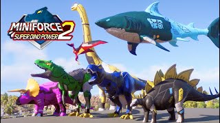 Miniforce Super Dino Power Battle and Rampage in Jurassic World [upl. by Marya]