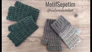 ANGORA İPLE PARMAKSIZ ELDİVEN YAPILIŞI  ÖRGÜ ELDİVEN MODELLERİ  CROCHET GLOVES [upl. by Alexander]