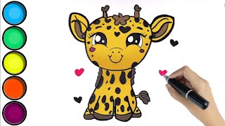 HOE TEKEN JE EEN SCHATTIGE GIRAF  HOW TO DRAW A GIRAFFE KAWAII [upl. by Adnalay]