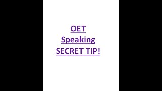 OET Speaking Secret tip [upl. by Haven]