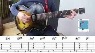 Jazz Guitar Chord Progression Exercise [upl. by Noskcaj]