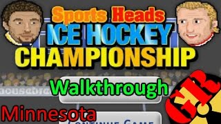 Sports Heads Ice Hockey Championship  walkthrough with Minnesota [upl. by Sirk]