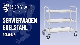 Servierwagen Edelstahl Royal Catering RCSW62  Produktvorstellung 10010985 [upl. by Yuhas594]