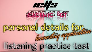 new ielts listening practice test with answers personal details for homestay application ielts2023 [upl. by Hourihan]