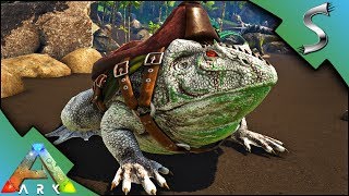 BEELZEBUFO TAMING HUNTING FOR CEMENTING PASTE WITH MY ALBINO FROG  Ark Survival Evolved S4E12 [upl. by Jeavons905]