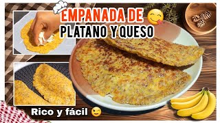 Rica Empanada de plátano 🍌 y queso 🧀 😋Súper fácil con sólo 4 ingredientes SALUDABLE recetasfaciles [upl. by Stich325]