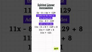 Multistep Linear Inequalities 🤓maths inequalities inequality linearinequalities algebra viral [upl. by Alad]