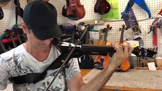 Wood Viper 4 String Electric Violin Transparent Black  Gear4music demo [upl. by Courtland]