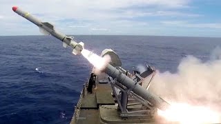 Littoral Combat Ship – Harpoon Missile Live Fire [upl. by Nerrual]