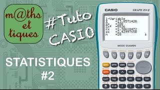 STAT  Afficher les caractéristiques statistiques 2  Tutoriel CASIO [upl. by Nanreit]