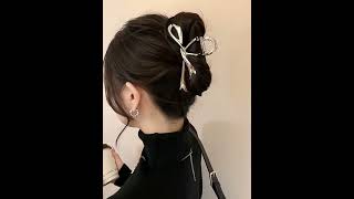 New Vintage Ribbon Bow Hair Claws trendingshorts trendingfashion hairdesign hairclip fashion [upl. by Amsirak]