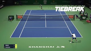 TIEBREAK  Jannik Sinner Vs Stefanos Tsitsipas I Shanghai Masters I Expert Difficulty PS5 [upl. by Barrada]