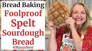 Sourdough Spelt Bread  Step by Step Fast NoKnead Recipe [upl. by Osborne]