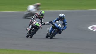 Fenati and Ajo clash in Moto3 warmup [upl. by Hinkle573]