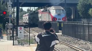 Railfanning at Caltrains Union Pacific Sunnyvale Caltrain Station on a Hot Day in Sunnyvale CA [upl. by Jaal350]