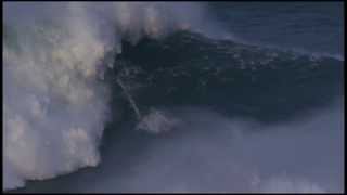 Maya Gabeira Wipeout at Nazaré  Billabong XXL Big Wave Awards 2014  Angle 2 [upl. by Ecnaled]