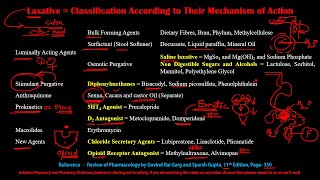 Laxative Classification According to Mechanism of Action  Laxative Drugs  Drugs for Constipation [upl. by Portwin]