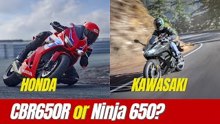 Honda CBR650R or Kawasaki Ninja 650  MOTOCAR TV [upl. by Katonah]