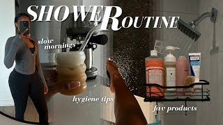 MORNING SHOWER ROUTINE 2023  CURRENT FAVOURITE PRODUCTS [upl. by Heath]