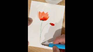 Remembrance Poppies watercolors jasbirvirdi watercolorpainting flowerpainting flowerart dday [upl. by Yrahca]